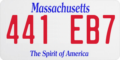 MA license plate 441EB7
