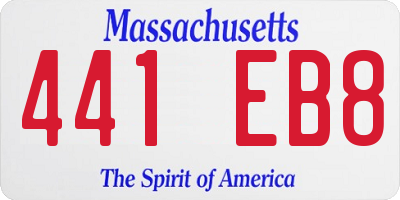 MA license plate 441EB8