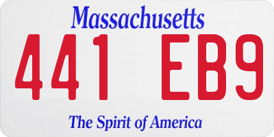 MA license plate 441EB9