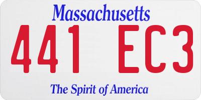MA license plate 441EC3
