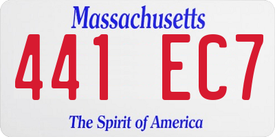 MA license plate 441EC7