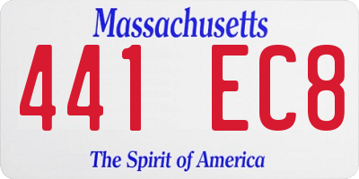 MA license plate 441EC8