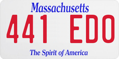 MA license plate 441ED0