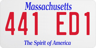 MA license plate 441ED1