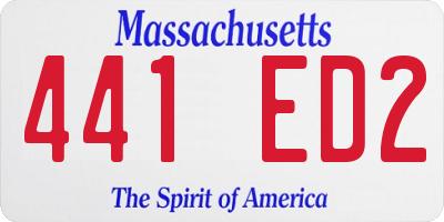 MA license plate 441ED2
