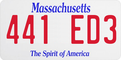 MA license plate 441ED3