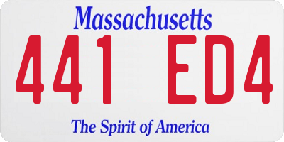 MA license plate 441ED4