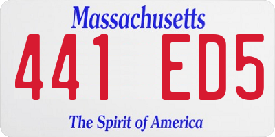 MA license plate 441ED5