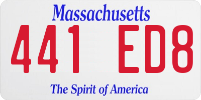 MA license plate 441ED8