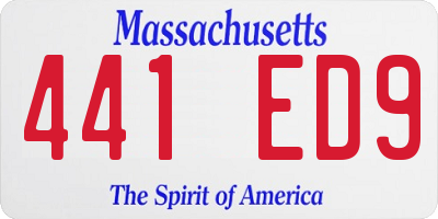 MA license plate 441ED9
