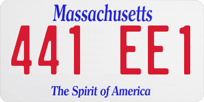 MA license plate 441EE1