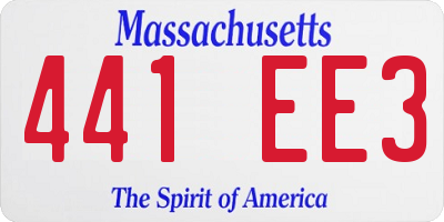 MA license plate 441EE3