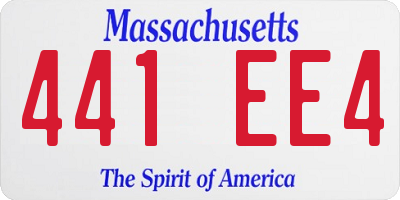 MA license plate 441EE4