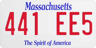 MA license plate 441EE5
