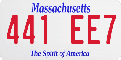 MA license plate 441EE7