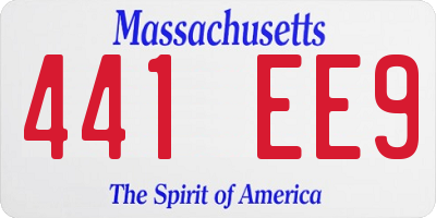 MA license plate 441EE9
