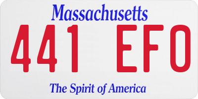 MA license plate 441EF0