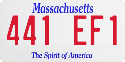 MA license plate 441EF1