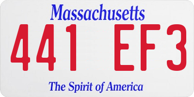 MA license plate 441EF3