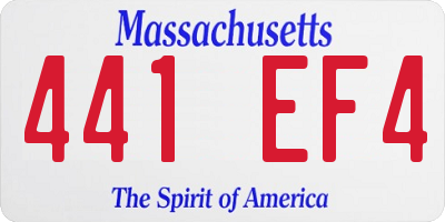 MA license plate 441EF4