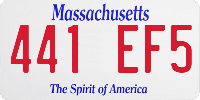 MA license plate 441EF5