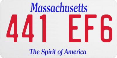 MA license plate 441EF6