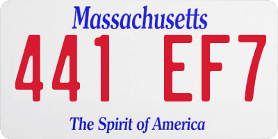 MA license plate 441EF7