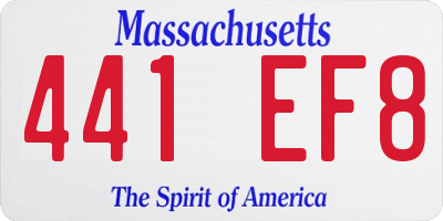 MA license plate 441EF8