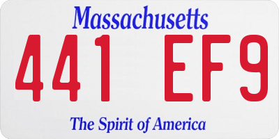 MA license plate 441EF9