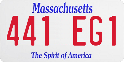 MA license plate 441EG1