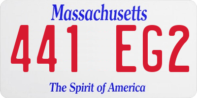 MA license plate 441EG2