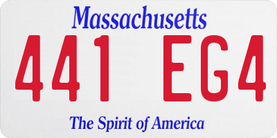 MA license plate 441EG4