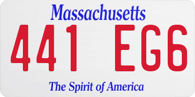 MA license plate 441EG6