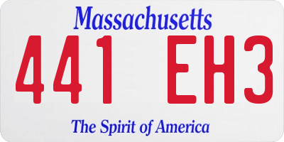 MA license plate 441EH3