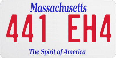 MA license plate 441EH4