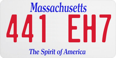 MA license plate 441EH7