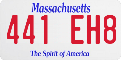 MA license plate 441EH8