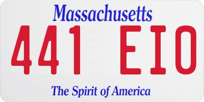 MA license plate 441EI0