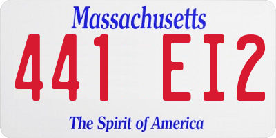 MA license plate 441EI2