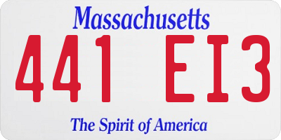 MA license plate 441EI3