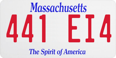 MA license plate 441EI4
