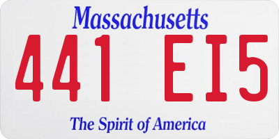 MA license plate 441EI5