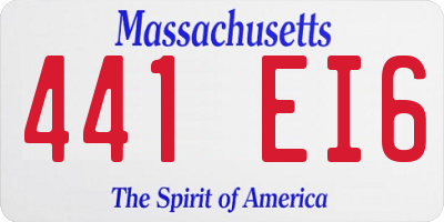 MA license plate 441EI6