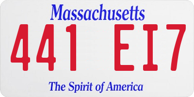 MA license plate 441EI7