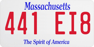 MA license plate 441EI8