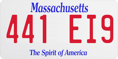 MA license plate 441EI9