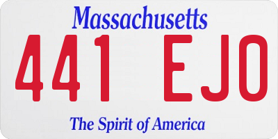 MA license plate 441EJ0