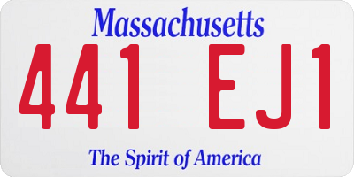 MA license plate 441EJ1