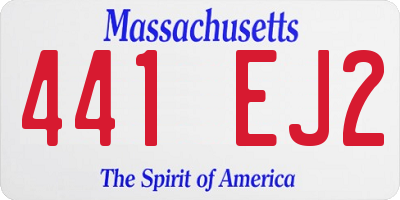 MA license plate 441EJ2