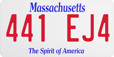 MA license plate 441EJ4